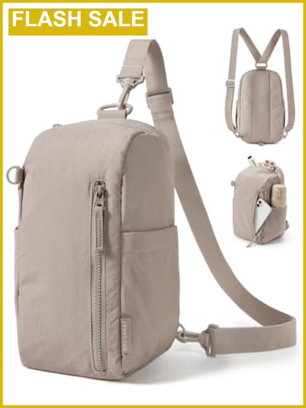 Puffer Sling Crossbody Bag for Women, Nylon Fanny Pack, Adjustable Strap, 9L, 6